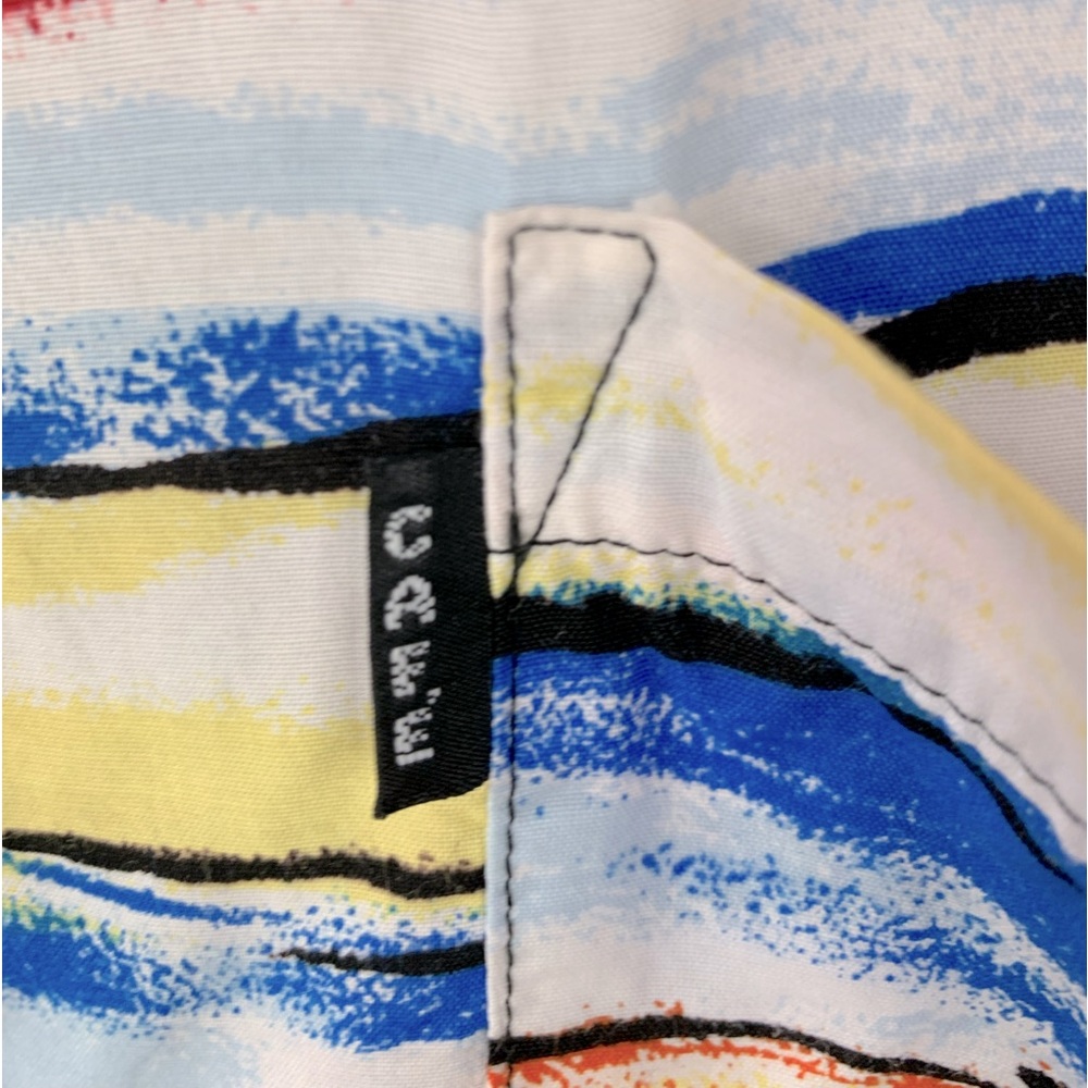 CAFE Styled In Italy Vintage Watercolor Button Down Resortwear Shirt Size S/M - Picture 8 of 11